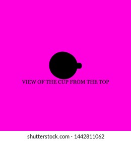 view of the cup from the top icon sign signifier vector