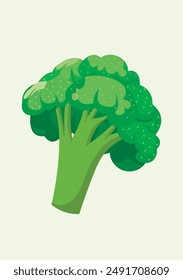 A view of a cute broccoli and a light background