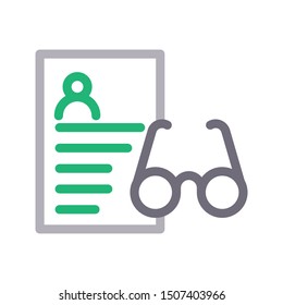 view cv colour line vector icon