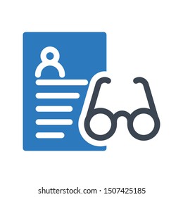 view cv glyph colour vector icon