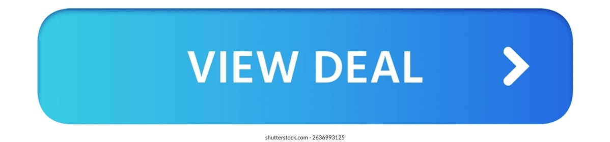 View deal blue button with white arrow pointing to the right on a gradient background, perfect for e commerce and online shopping websites promoting special offers and discounts