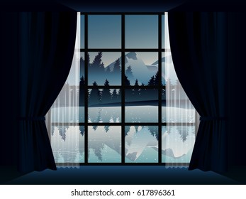 view of deep forest at noon in room