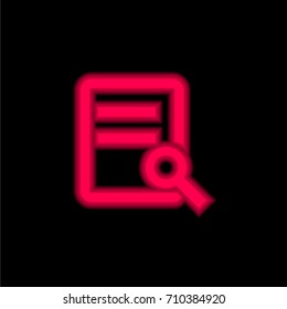 View details red glowing neon ui ux icon. Glowing sign logo vector