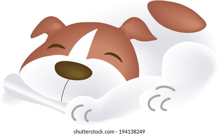 The view of dog with bone 