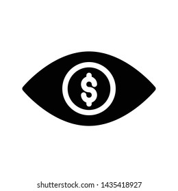 view dollar glyph flat vector icon