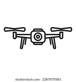 Ver vector de contorno de icono de control drone. Ai cámara. digital inteligente remoto