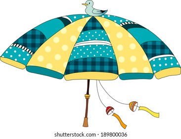 The view of duck on the umbrella 