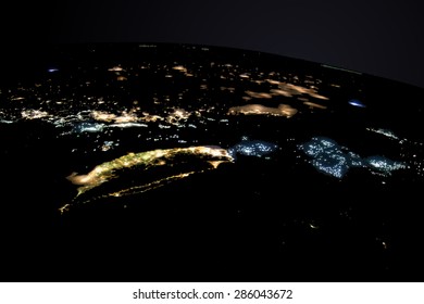 View of the earth from outer space vector illustration.Elements of this vector furnished by NASA