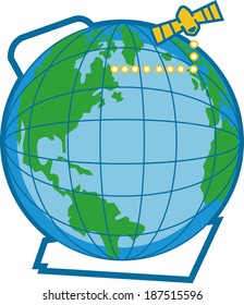 The view of earth with satellite 