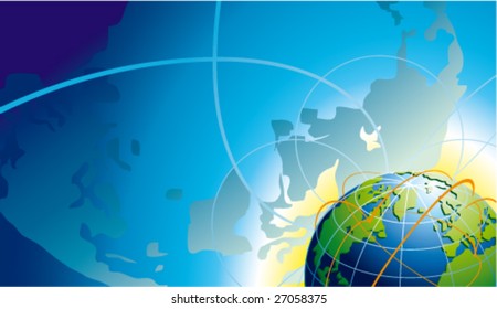 View of Earth from space. Vector illustration