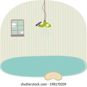 The view of electric light in the room 