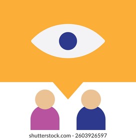 View Eye Background Icon Vector Flat Illustration