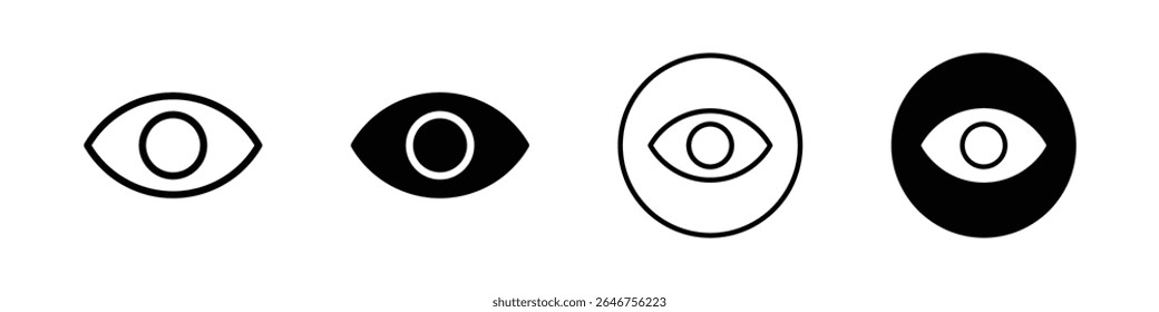 View or Eye symbol representing visibility, access control, monitoring, awareness, and interface toggles in applications or security visuals.