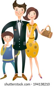 The view of family are standing 