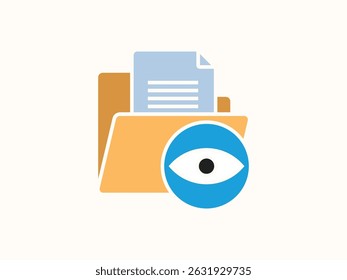 View file icon in simple flat style vector design. Ideal for document management, preview features, and digital file interface illustrations.