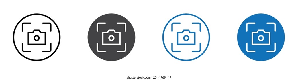 View finder icon Logo sign in thin line outline