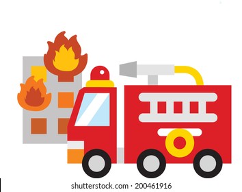 The view of fire truck 
