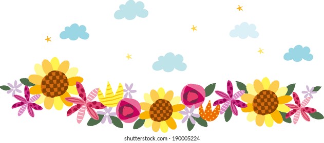 Las vistas a la flor con cielo 