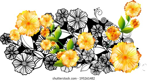 The view of flowers 
