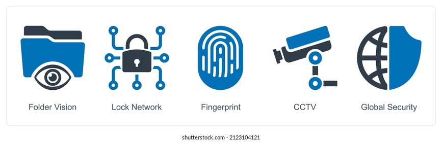 View Folder And Fingerprint Icon Concept