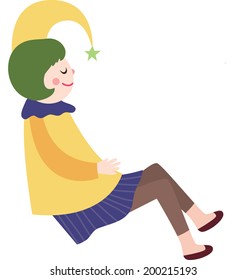 The view of girl is sleeping 