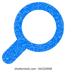 View grainy textured icon for overlay watermark stamps. Flat symbol with dust texture. Dotted vector blue ink rubber seal stamp with grunge design on a white background.