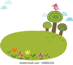 The view of grassland with sky 