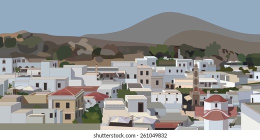 View of the Greek town