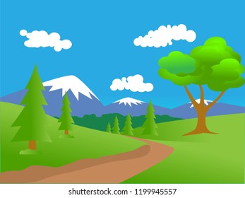 a view of green countryside