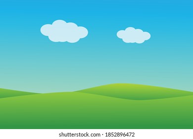 view with green landscape and blue sky