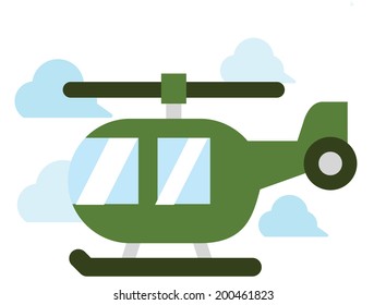 The view of helicopter in the sky 