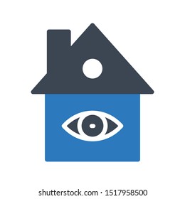 view home glyph colour vector icon