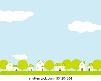 The view of house in the town