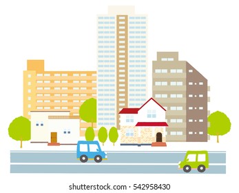 The view of house in the town