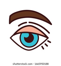 view human sense line and fill style icon vector illustration design