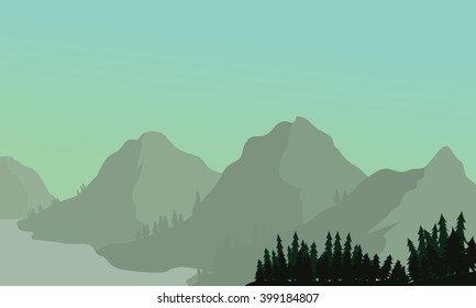 View of the iceberg with fog at noon