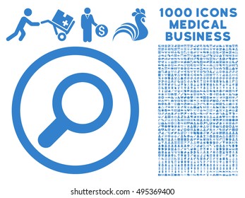 View icon with 1000 medical commerce cobalt vector pictographs. Set style is flat symbols, white background.