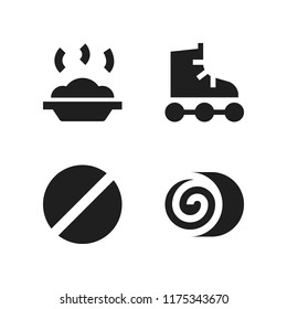 view icon. 4 view vector icons set. prohibited, roller skate and rice icons for web and design about view theme