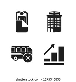 view icon. 4 view vector icons set. graphic, urban building and camping icons for web and design about view theme