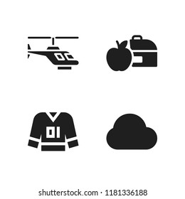 view icon. 4 view vector icons set. cloud, clothes and lunchbox icons for web and design about view theme