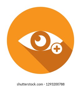 View icon with add sign. View icon and new, plus, positive symbol. Vector illustration