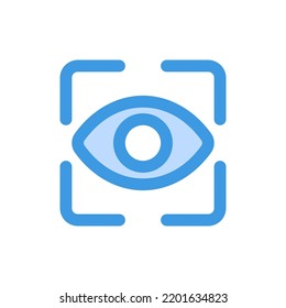 View icon in blue style about camera, use for website mobile app presentation