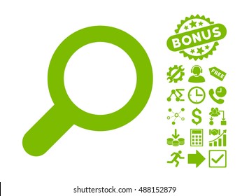 View icon with bonus images. Vector illustration style is flat iconic symbols, eco green color, white background.