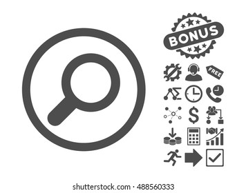 View icon with bonus images. Vector illustration style is flat iconic symbols, gray color, white background.