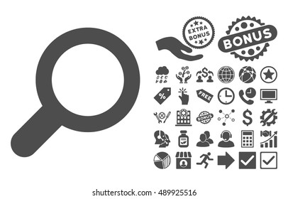 View icon with bonus images. Vector illustration style is flat iconic symbols, gray color, white background.