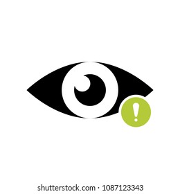 View icon with exclamation mark. View icon and alert, error, alarm, danger symbol. Vector illustration