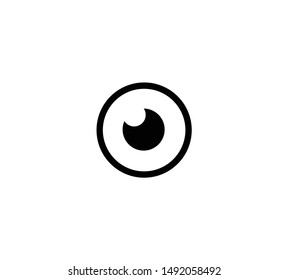 View icon. Eye icon. Black and white. Sight sign.