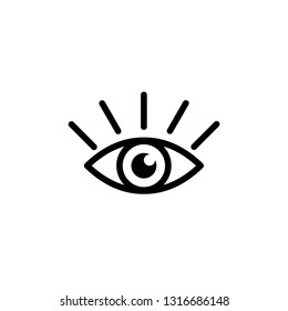 Icono de la vista. Símbolo de la exploración de la retina ocular. Icono de reconocimiento y autenticación. Vector negro