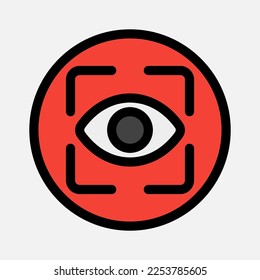 View icon in filled line style about camera, use for website mobile app presentation