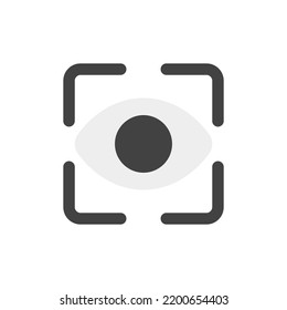 Icon im flachen Stil über Kamera anzeigen, die Website Mobile App präsentieren